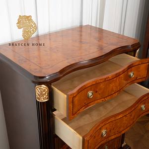 Americana alta cassettiera retrò mobili per la casa intagliati armadietto di stoccaggio in legno massiccio mobile laterale per soggiorno Villa - Product Image 3