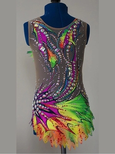 <span class=keywords><strong>Justaucorps</strong></span> de gymnastique rythmique LIUHUO <span class=keywords><strong>Vert</strong></span> Femmes Filles Robe de patinage <span class=keywords><strong>Justaucorps</strong></span> multicolores pour la gymnastique junior - Product Image 5