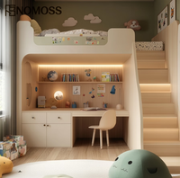 Lit superposé moderne haut de gamme avec un aménagement de couchage partagé efficace pour les chambres d'enfants, les appartements, les dortoirs et les maisons d'hôtes