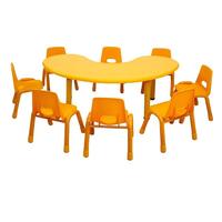 Table et chaise d'école pour garderie en gros, table d'activités en plastique colorée réglable en hauteur