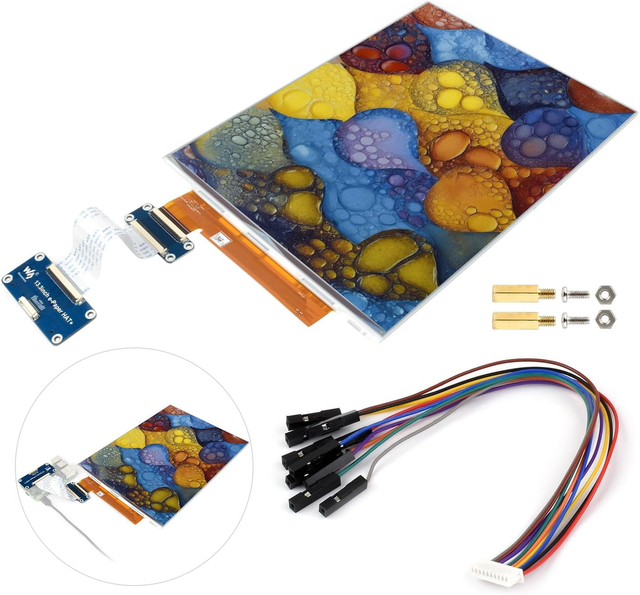 Aismartlink Waveshare 1600*1200 13.3inch E Ink Spectra 6 (E6) Full Color E-Paper Display, Compatible with Raspberry Pi 5/4B