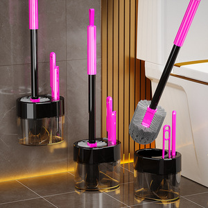 Kaiyoujie Toilet Brush <b>Set</b> Long Handle Wall Mounted No Drill Ergonomic Design For <b>Bathroom</b> Cleaning - Product Image 2