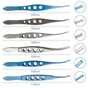 Pinset operasi Titanium 108mm, instrumen oftalmik mikro, Pinset operasi plastik dengan ujung lubang - Product Image 1