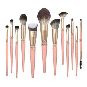 Biyouyi Cross-border High-Grade 12-Piece Diamond Stitching Makeup Brush Set Bright Queen Series Pelo sintético para brillo de labios - Product Image 6
