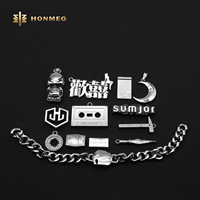 HONMEO Étiquette métallique personnalisée en alliage de zinc pour vêtements, chaussures, sacs, jeans – Logo brodé pour étiquette de vêtement