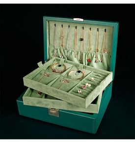 Boîte à bijoux en bois avec ruban pour ensemble de bracelets Emballage simple grand - Product Image 6