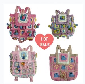 Women <b>Ladies</b> <b>Backpack</b> Cute Handmade Crochet 16oz Cotton Canvas Bag Beach Travel Shoulder Bag - Product Image 2