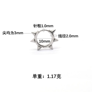 LT-WH324 Orecchini a Cono con Borchie in Acciaio Inox, Stile Hip-Hop, <span class=keywords><strong>Earcuff</strong></span> Personalizzati - Product Image 2
