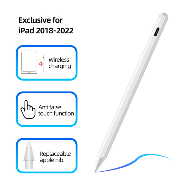 2025 New Products 3rd Gen Wireless Magnetic Charging Type C Palm Rejection Stylus Pen for Apple Pencil iPad Plastic
