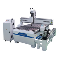 Máquina de madera CNC de Mesa 4x8, 2 ejes rotativos de 2 ejes para muebles de puertas de carpintería