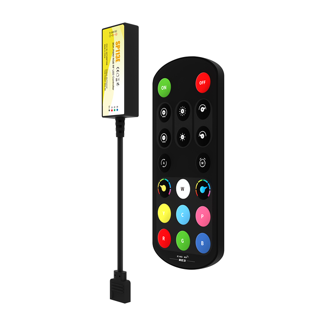 Mini Wireless RF2.4G 6A RGB LED Controller Black for All PWM RGB LED Strips CE ROHS FCC Certified Dimmers