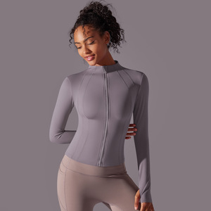 women's Yoga BBL <b>jackets</b> High elastic Full Zip yoga top Slim Fit Breathable quick dry Thumb Hole <b>Workout</b> <b>jacket</b> - Product Image 5