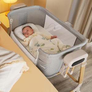 Ensemble de literie pour lit nid pour bébé à commande intelligente avec coussin respirant à baldaquin en cinq étapes et lit électrique à prise européenne - Product Image 6
