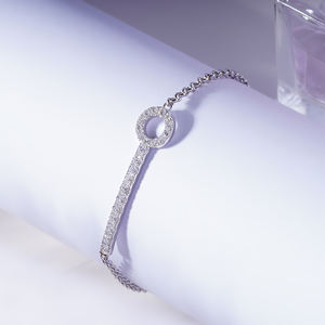 Starsgem 0.6ct 1.6mm & 2.1mm Round Brilliant Cut Lab Grown Diamond 18K <b>White</b> <b>Gold</b> Unisex Luxury <b>Bracelet</b> - Product Image 2