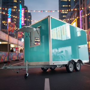 Tam Donanımlı Yiyecek Kamyonu Fast Food Römorku Mobil Kare Catering İkram Yiyecek Römorkları Tam Mutfaklı - Product Image 1