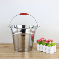 Ember Air Multifungsi Dapur Rumah Tangga dari Baja Anti Karat dengan Gagang Plastik, Ember Penyimpanan Kapasitas Besar