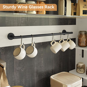 <span class=keywords><strong>Buffet</strong></span> <span class=keywords><strong>haut</strong></span>, armoire de bar à café avec lumières LED, <span class=keywords><strong>buffet</strong></span> <span class=keywords><strong>haut</strong></span> de style campagnard avec support pour micro-ondes/porte-bouteilles/étagère à verres - Product Image 4