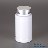 130ml PET médecine pot orange pilule capsule pharmaceutique bouteille avec argent or métal cap enfant bouchon preuve flip top cap