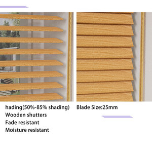 Taille personnalisée 25MM stores en bois lamelles horizontales <span class=keywords><strong>rideau</strong></span> de fenêtre <span class=keywords><strong>à</strong></span> contrôle variable de la lumière adapté au salon chambre - Product Image 3