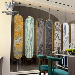 Paravent de <span class=keywords><strong>séparation</strong></span> de pièce moderne de luxe en métal doré découpé au laser, cloison en acier inoxydable pour <span class=keywords><strong>salon</strong></span>, chambre, hôtel, restaurant - Product Image 3