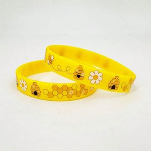 Customized Little Bee Colorful Printed <b>Cute</b> Cartoon Pattern Wrist Band Theme Party Jewelry Men's and Women's Silicone <b>Bracelet</b> - Product Image 5
