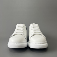 Sneakers en cuir blanc inspirées des créateurs de luxe, semelle surdimensionnée, chaussures plateforme pour hommes et femmes