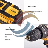 Perceuse électrique durable 21V alimentée par batterie au lithium Tournevis à percussion sans fil Perceuses 10mm Mandrin à vitesse variable OEM
