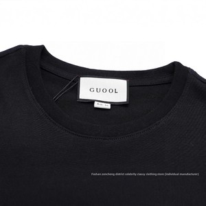 <span class=keywords><strong>T</strong></span>-<span class=keywords><strong>Shirt</strong></span> G's di Alta Qualità 100% Cotone a Maniche Corte con Stampa sul Collo Casual in Doppio Filato Larga Tinta Unita Lavorata a Maglia per Uomo e Donna 32 - Product Image 4