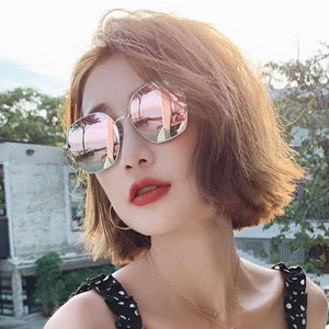 Oval Frame Women Sunglasses Metal Half Frame Dazzling Black Lens Outdoor Sports Artistic Retro Style - Product Image 1