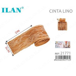 Nastro di lino ILAN 6 cm x 2 m per artigianato e decorazioni - Product Image 1