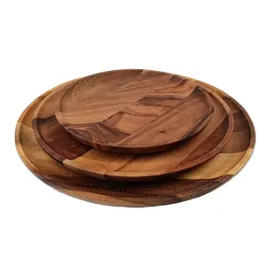 生态友好型可重复使用的木制马里亚格婚礼广场餐厅陶器晚餐套装bBamboo盘子