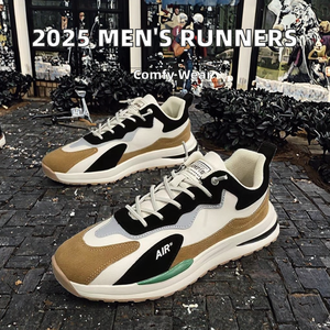 Men's 2026 Spring <strong>Athletic</strong> Shoes New Style Casual Synthetic with Thick-Soled Comfortable Anti-Slip Barefoot <strong>Runners</strong> Mesh Lining - Product Image 2