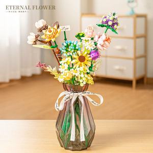 Set <span class=keywords><strong>di</strong></span> elementi da costruzione romantici classici per bambini piante in vaso succulente Cactus Gypsophila giardini albero Bonsai modello <span class=keywords><strong>di</strong></span> mattoni giocattoli - Product Image 5