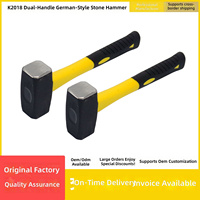Marteau de maçonnerie personnalisable en acier à haute teneur en carbone de 280 mm, manche recouvert de plastique, outil manuel de construction pour la pose de briques