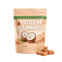 Bonbons gélifiés protéinés OEM, acides aminés essentiels EAA, créatine monohydrate, sans sucre, saveur noix de coco, 100g, en-cas
