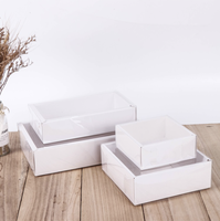 Papier blanc vide boîte-cadeau couvercle Transparent biscuits de noël gâteau bonbons fête vêtements emballage bricolage boîtes en carton