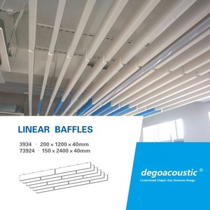 Plafonds acoustiques suspendus <span class=keywords><strong>faux</strong></span> panneau de <span class=keywords><strong>plafond</strong></span> chicanes acoustiques panneaux de laine de fibre de verre <span class=keywords><strong>pour</strong></span> unité acoustique d'espace ouvert - Product Image 3