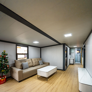 Villa préfabriquée haut de gamme à double aile extensible de 40 pieds avec système de panneaux solaires personnalisé, certifiée sans amiante australienne, prix abordable - Product Image 2