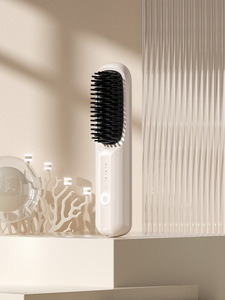 Plancha de pelo multifuncional portátil tipo peine caliente para el hogar, para alisar y rizar el cabello - Product Image 2