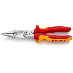 Alicates de instalación eléctrica Knipex 13 86 200 1000V aislados para cables de Cu y Al - Product Image 1