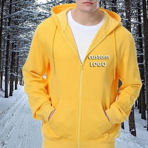 เสื้อฮู้ดดี้ซิปเต็มตัว ดีไซน์ OEM คุณภาพสูง ผ้าฝ้ายหนานุ่ม ใส่ได้ทั้งชายและหญิง สกรีนโลโก้ตามสั่ง สไตล์สตรีทแวร์ - Product Image 1