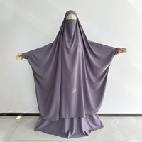 Jilbab Nida 2 Pièces sur Mesure avec Niqab et Jupe Longue, Ensemble de Prière Pudique pour l'Aïd et le Ramadan, Vêtements Islamiques pour Femmes Musulmanes, Jilbab en Gros