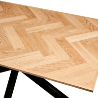 Mobilier de salle à manger moderne nordique rectangle Table à manger en bois MDF 4 6 places avec pieds en métal noir