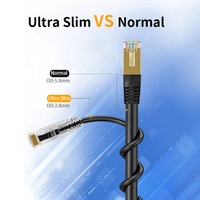 Ultra Mince Chat 6a Câble Ethernet 3/6/15/25/30FT Mince Cat6a Câble 4Pr Mince cat6a Câble De Raccordement