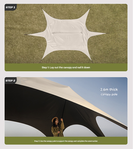 Toldo de Tafetán de Poliéster Negro, Tipo Extendido, para una Habitación, con Mesa y Sillas para Exteriores, para Acampar, de Apertura Rápida y Fácil Montaje - Product Image 2