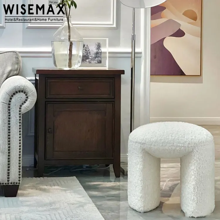 Wisemax Meubels Moderne Woonkamer Meubels Make Up Kruk Voetenbank Kleine Teddy Lam Wol Paddestoel Poef Bed End Kruk