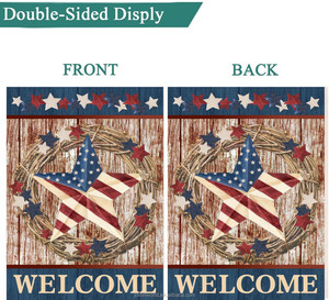 Drapeau de jardin pour le 4 juillet 12x18 Drapeaux américains double face pour le jour de l'indépendance pour les vacances à la ferme à l'extérieur - Product Image 4