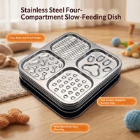 Tapis de léchage pour animaux de compagnie en acier inoxydable 304, antidérapant, pour l'alimentation lente des chats et des chiens, pour aliments pour chats, aliments pour chiens, yaourt