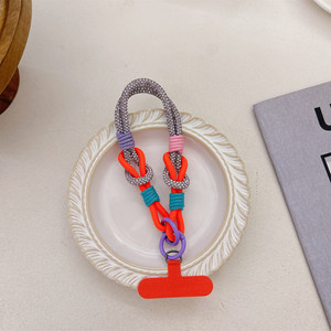 Bracelet de poignet de luxe pour téléphone, accessoires de luxe pour téléphone portable avec patch, cordons porte-clés, bracelet coloré, bijou de téléphone, cordelette porte-clés - Product Image 6