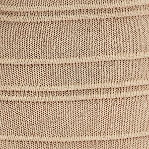 Nouvelle Robe Midi Moulante en Maille Côtelée Beige avec Découpes, Col Cœur Sexy, Manches Longues et Imprimé Rayé – Style Estival - Product Image 6